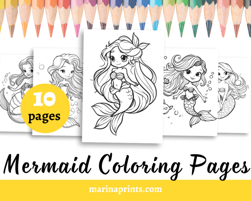 mermaid coloring pages