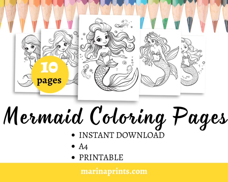 mermaid coloring pages