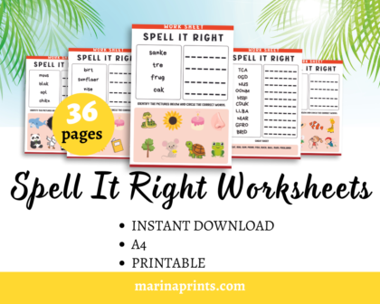 spell it right worksheet